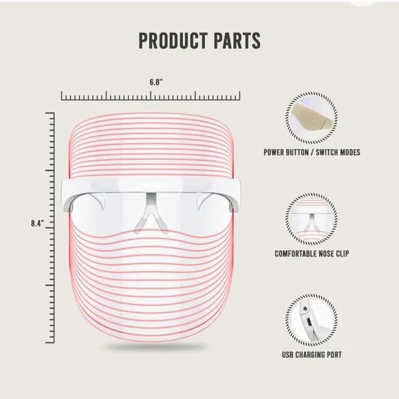 7 Color LED Wavelength Light Mask - Picture 9 of 11